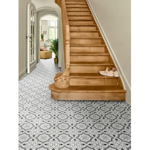 Andiamo PVC-Belag Fliesenoptik 594 Stellar 200 cm Weiß-Grau Meterware