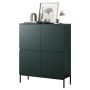 Selsey Highboard Bemmi 100 cm Hoch Dunkelgrün mit Schwarzen Beinen_7