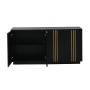 okwish Sideboard mit 4 Türen Verstellbaren Trennwänden Wohnzimmer 140x35x70cm Schwarz_9