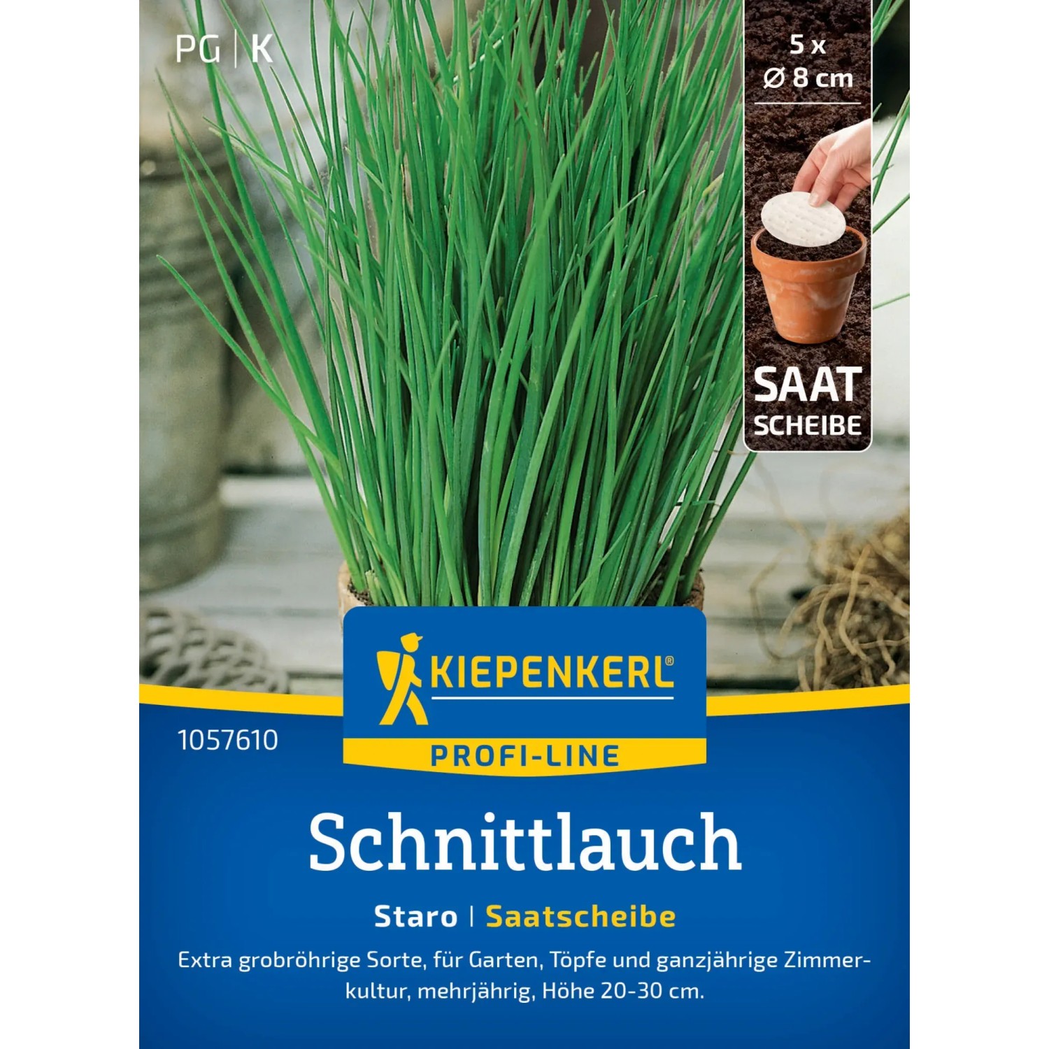 Kiepenkerl Schnittlauch Staro Saatscheibe: Grobröhriger Schnittlauch für Garten, Topf und Balkon.