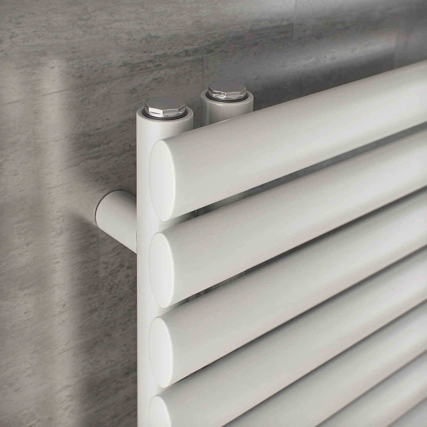 Detailaufnahme: Weißer Ximax Badheizkörper Fortuna-Open, 1164x500 mm, 534 Watt.