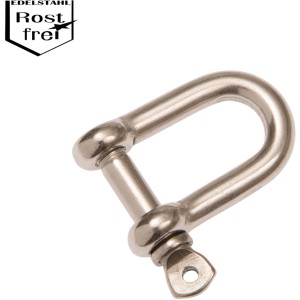 Conacord Schäkel, gerade Form, aus V4A-Stahl, 12 mm Durchmesser, 80 mm Länge.