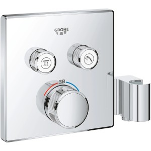 Grohe Grohtherm SmartControl Thermostat mit Absperrventilen und Brausehalter, Chrom.