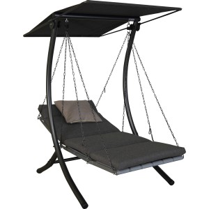 Angerer Hollywoodschaukel 1-Sitzer Luxus Smart Stone mit Sonnendach und Liegefunktion.