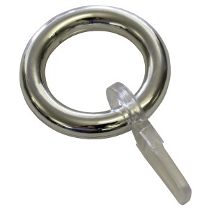 Gardinenring Chrom mit Faltenlegehaken für Vitragestangen, 10er-Pack.