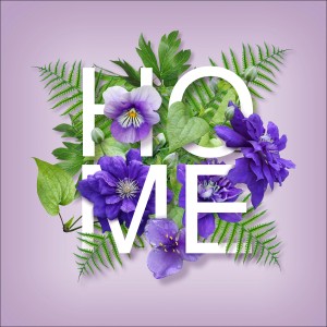 Pro-Art Glasbild "Home" mit Blumen, 20x20 cm. Dekorative Wandkunst für Ihr Zuhause.