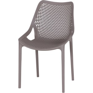 Siena Garden Stapelsessel District, taupefarbener Gartenstuhl mit offenem Design.