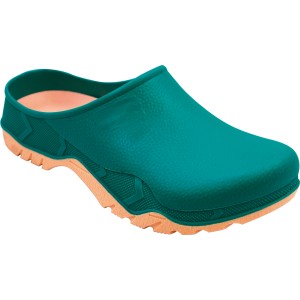 Gartenclog in Grün-Braun, Größe 41/42, ideal für Gartenarbeit und Freizeit.