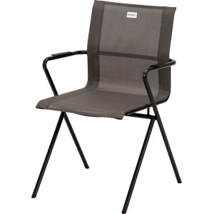 Acamp Alpha Tex Gartenstuhl, anthrazit-nero, Stahlgestell, wetterfestes Gewebe, stapelbar.