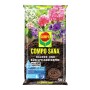 Compo Sana torffreie Balkon- und Kübelpflanzenerde, 50L Sack mit Blumenabbildung.