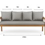 Graues Setgarden Bankkissen-Set für 3-Sitzer Gartenbank, bestehend aus Sitz- und Rückenkissen.