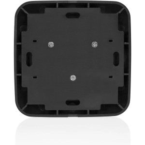 Unterseite des schwarzen Smartwares Funk-Wandschalters für SmartHome-Systeme mit Schrauben.