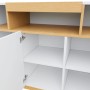 okwish Sideboard mit 3 Türen Wohnzimmer Esszimmer 120.5x42x96cm Weiß_8
