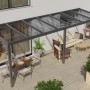 Anthrazit Terrassenüberdachung Professional 700x300 cm mit klarer Polycarbonat-Eindeckung.
