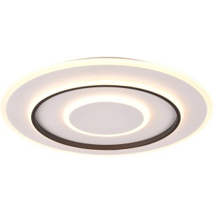 Weiße, runde LED-Deckenleuchte Jora, dimmbar, Ø 60cm. Moderne Lampe für Wohnräume.