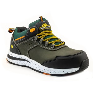 Workpower Sicherheitshalbschuh S3 Tann, dunkelgrau-orange, Gr. 47. Arbeitsschuh mit Stahlkappe und rutschfester Sohle.