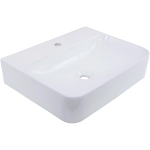 Schöner Wohnen Aufsatzwaschbecken Dara, 60,5x47 cm, eckig, weiß, aus Keramik.