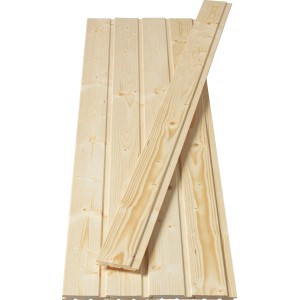 Unbehandeltes Profilholz Standard, Fichte/Tanne, 12,5x96x2000 mm, für Wand- und Deckenverkleidung.
