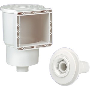 Einbauskimmer und Einlaufdüse für Stahlwand Pool, weiß.