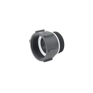IBC Adapter S56x4 auf 56,6 mm (Rp 2) IG aus PP für Regentonnen und Wasserzapfstellen.