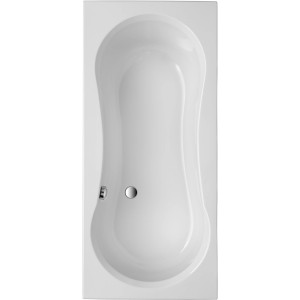 Rechteckige, weiße Badewanne Delphi, 180x80 cm, von oben.
