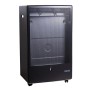 Schwarzer Rowi Gas Heizofen Blue Flame 4,2 kW mit Rollen und Gitterfront.