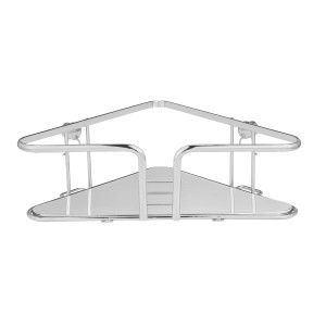 Wenko Eckablage Termoli aus glänzendem Edelstahl, 28x15,5cm, zur Wandmontage im Bad.