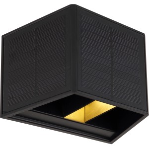 Schwarze Globo LED Solar-Wandleuchte, 15,4 cm, mit verstellbarem Lichtkegel für den Außenbereich.