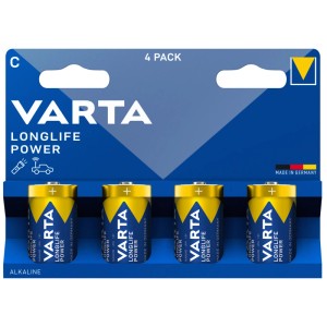 Varta Baby C LR14 Alkalibatterien 4er Pack in blauer Blisterverpackung. Gold-blaue Batterien für hohe Energie.