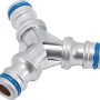 LUX Y-Stück aus Metall, Schlauchverbinder für zwei Geräte am Gartenschlauch.