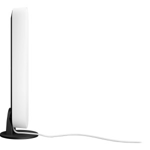 Philips Hue Play LED-Tischleuchte, Weiß, mit schwarzem Standfuß und Kabel.