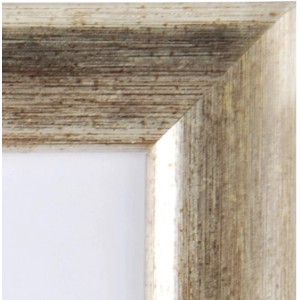Holz-Bilderrahmen in Silber/Gold Optik, 10x15 cm, Detailansicht.
