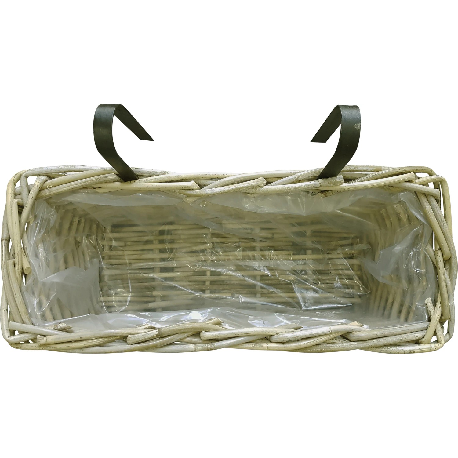 Balkonkorb aus Rattan 46 cm x 15 cm x 15 cm Grau kaufen bei OBI