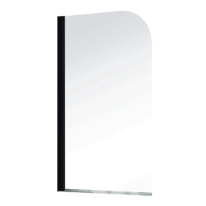 Schulte Badewannenaufsatz, 1-teilig, 140x80 cm, mattschwarz. Badewannenabtrennung aus Glas.