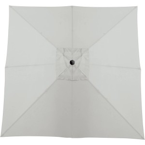 Ersatzbespannung für eckigen Balkonschirm Alvarado, hellgraues Polyester mit UV-Schutz.