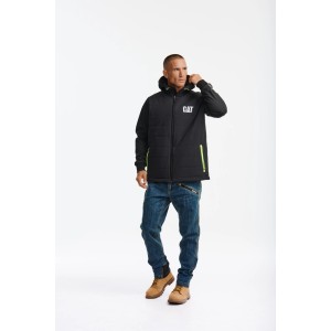 Schwarze Cat Winterjacke Tech Hybrid für Herren, wasser- und windabweisend.