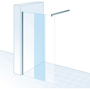 Schulte Walk In Dusche, 200x100cm, Chromoptik, klares Glas. Barrierefreier Zugang zur Dusche.