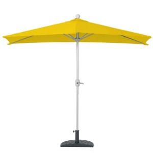 Halbrund Sonnenschirm Lorca, 270 cm, gelb, mit Ständer. Ideal für Balkon oder Terrasse.