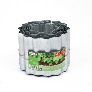 Bellissa Rasenkante Welle, verzinkt, 20x500 cm, zur Beet- und Wegeinfassung.