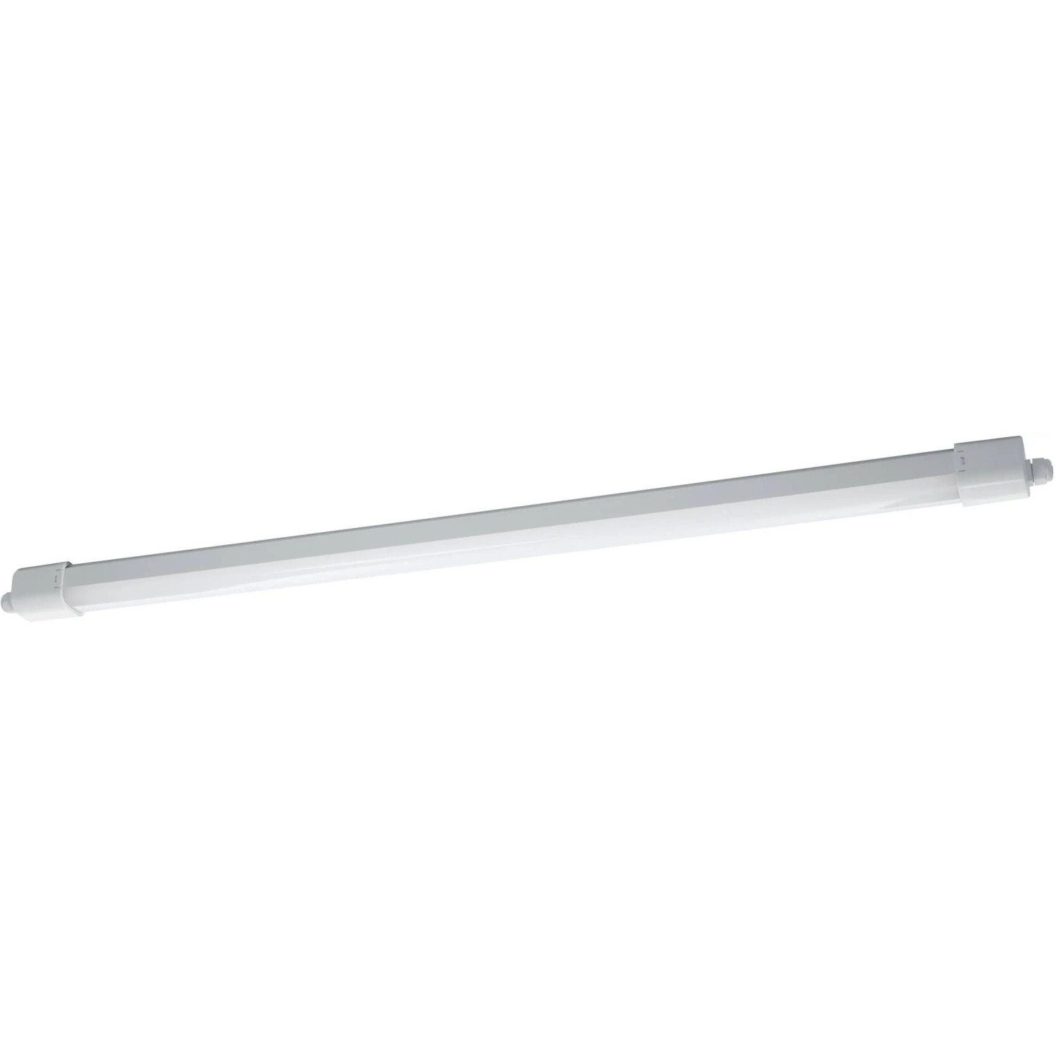 Weiße Eglo LED-Wannenleuchte Expert Slim, 110,5 cm, für Feuchträume und Außenbereiche.