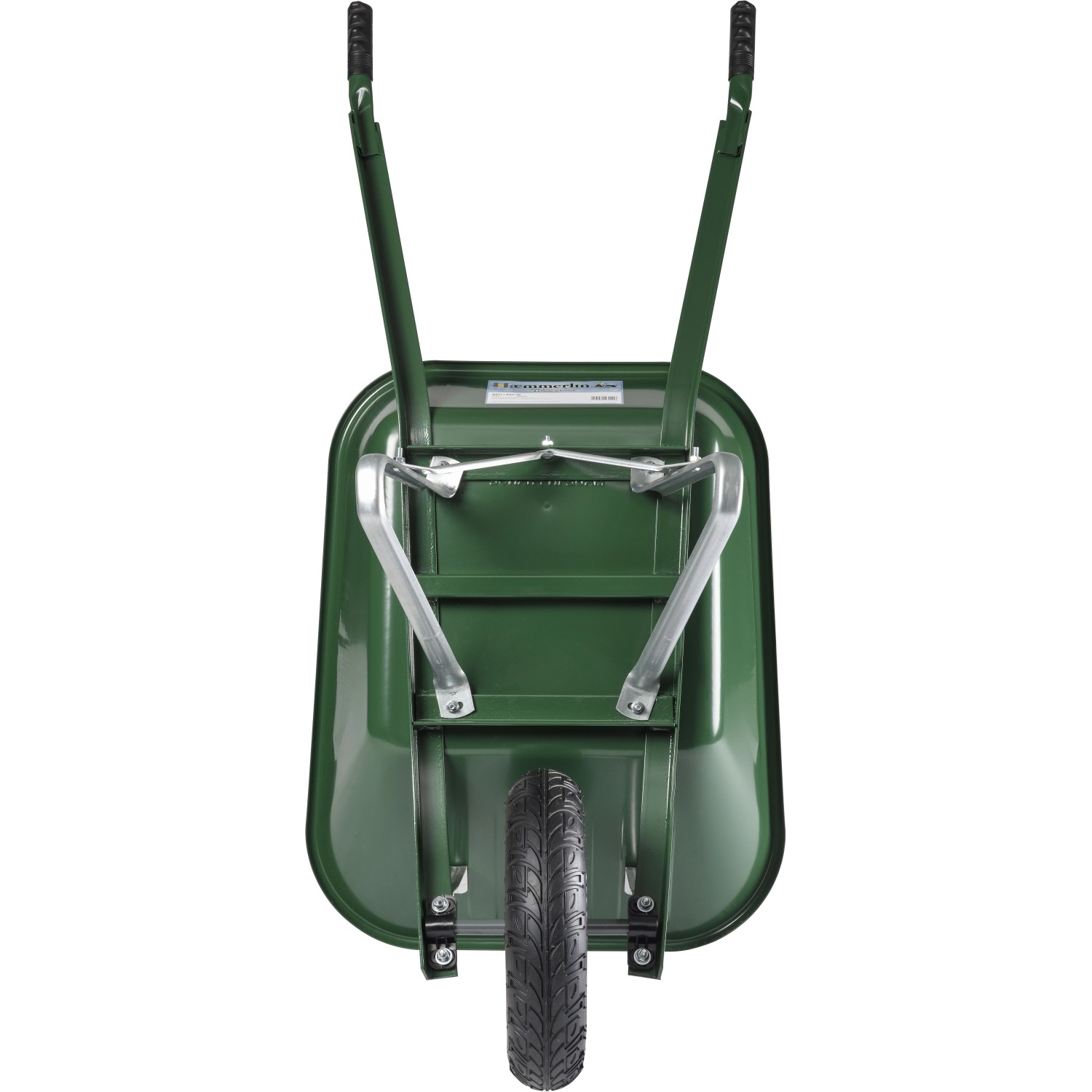 Haemmerlin Schubkarre Pro Select, 90 l, verstärkt, grüne Mulde, stabiles Gestell für Bauarbeiten.