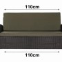Setgarden Techno Gartenkissen für 2-Sitzer Gartensofa, grün, mit Maßangaben.