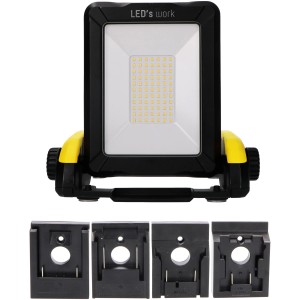 LED-Akku-Arbeitsleuchte 20W mit Akkuadaptern für Bosch, Makita, Milwaukee, DeWalt und CAS (Metabo).