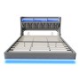 okwish Polsterbett 180x200cm mit LED Steckdose Ablage Schlafzimmer Grau ohne Matratze_9