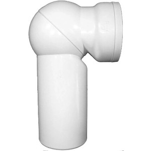 Weißer HL WC-Anschlussbogen DN 110 mit Drehgelenk für flexible Winkeleinstellung.