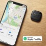 Eufy SmartTrack Link 2er-Pack neben iPhone mit Apple ''Wo ist?'' App zur Schlüsselortung.