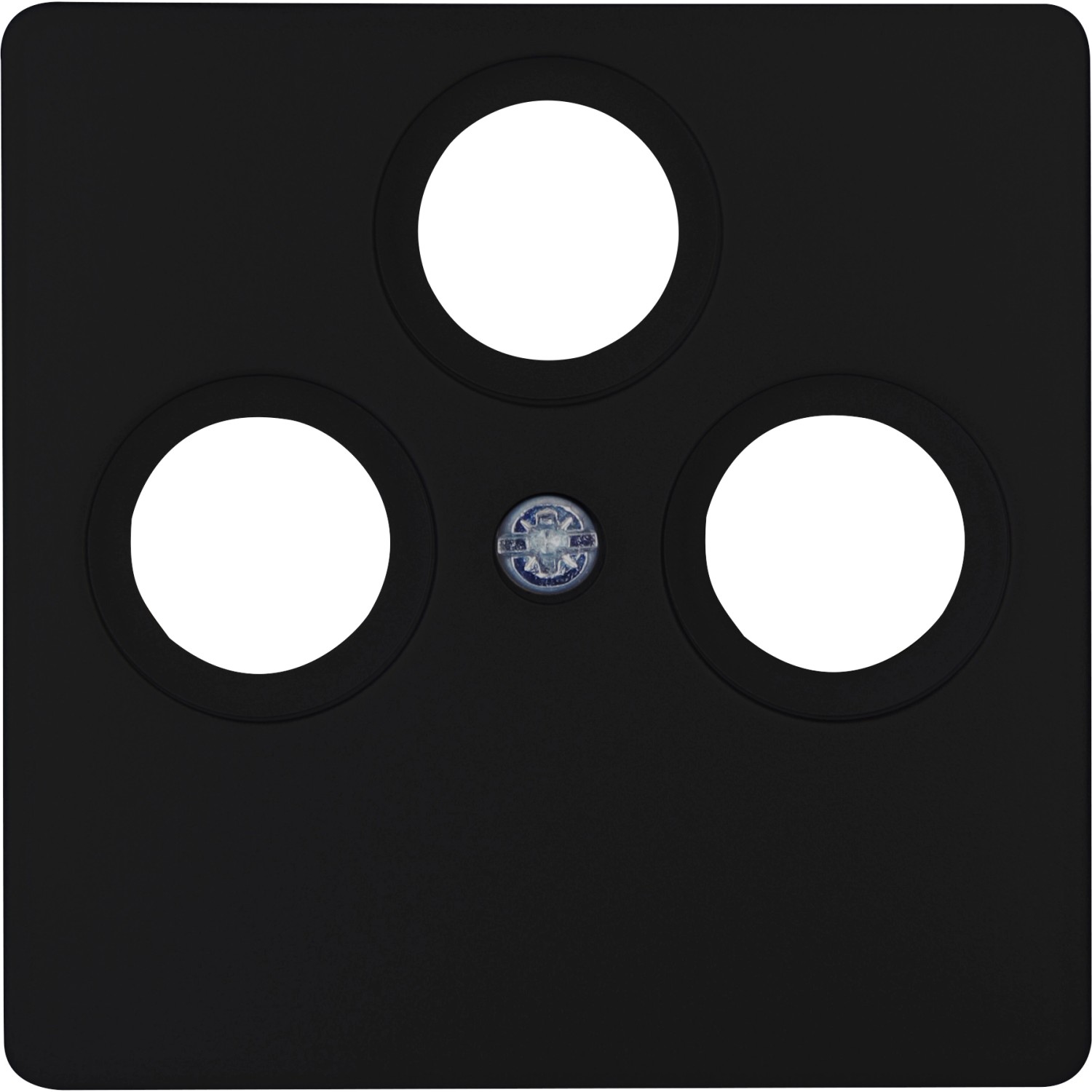 Kopp Antennenabdeckung 3-fach Paris Mattschwarz für TV/RF/SAT Antennensteckdose.