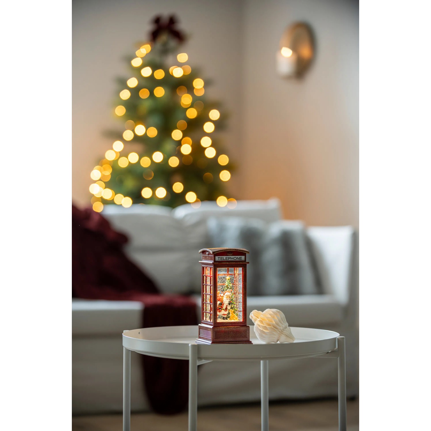 Konstsmide LED-Wasserlaterne Telefonzelle Weihnachtsmann Batteriebetrieb Rot kaufen bei OBI