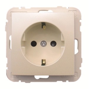 Logus Steckdose Ice, Unterputz Schutzkontakt in Beige.
