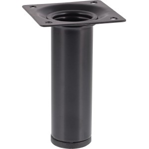 Schwarzes Wagner System Möbelbein Classic, Ø 30 mm, 100 mm lang, aus pulverbeschichtetem Stahl.